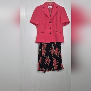 Pink Blazer and Floral Skirt Set Size 6P